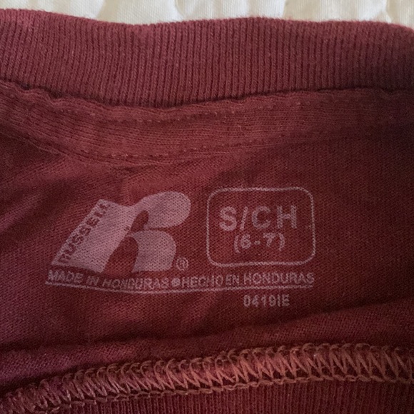 Russel Athletic Boys Maroon T-Shirt 6/7 - Picture 4 of 4